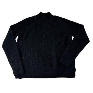 Halogen Black Mock Neck Sequin Sparkle Sweater XS